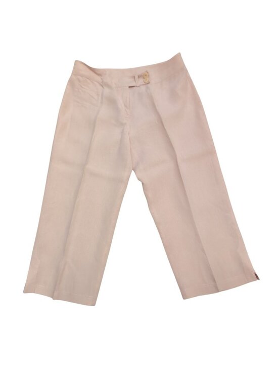 Eileen Fisher Pants - Eileen Fisher 100% Linen Crop Pants Womens Medium Pink Organic FLAW